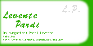 levente pardi business card